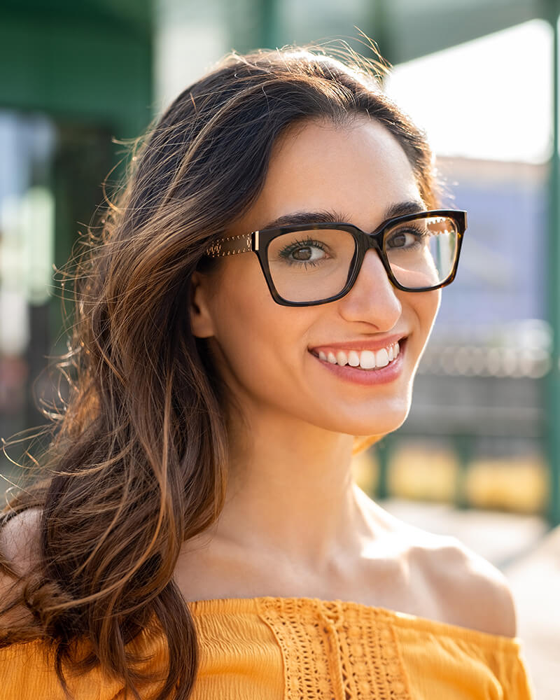 Beautiful woman wearing glasses