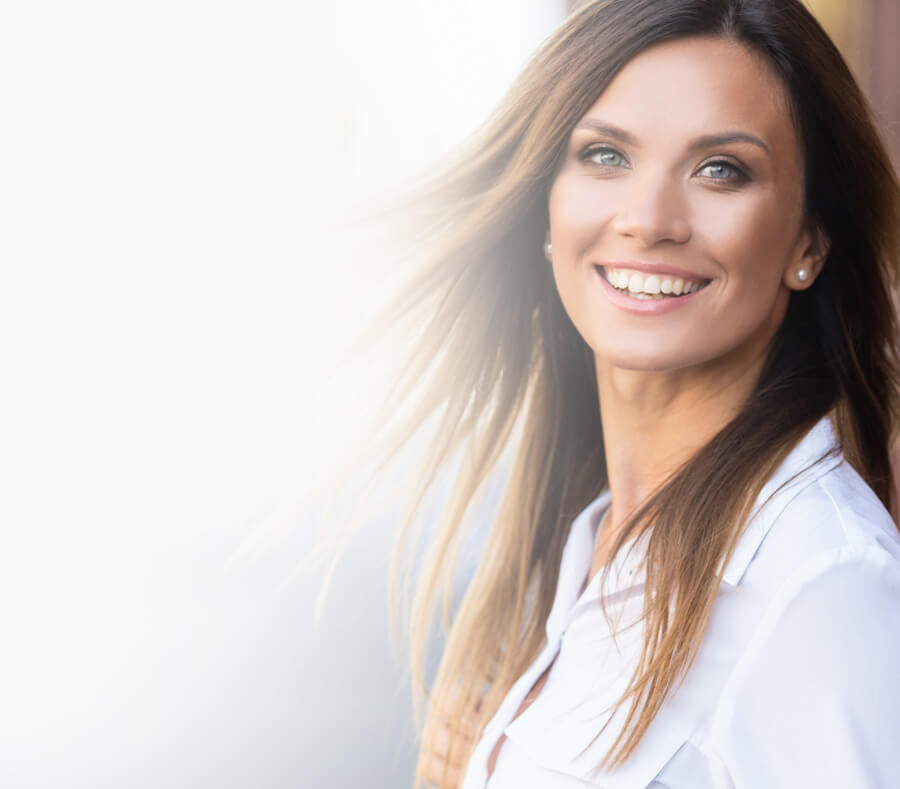 Beautiful woman with green eyes