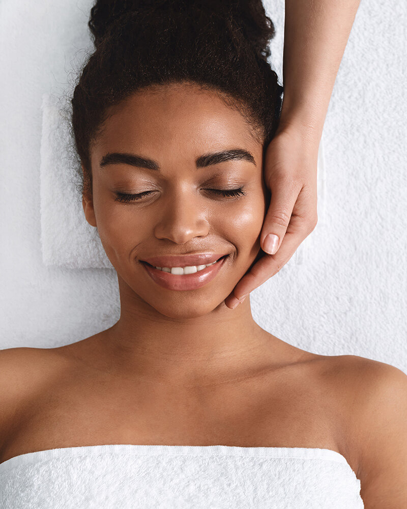 Woman getting skin treatment