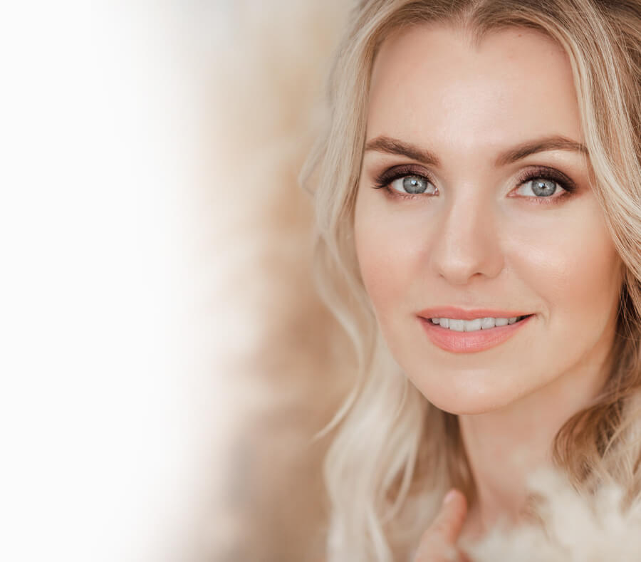 Woman with blue eyes