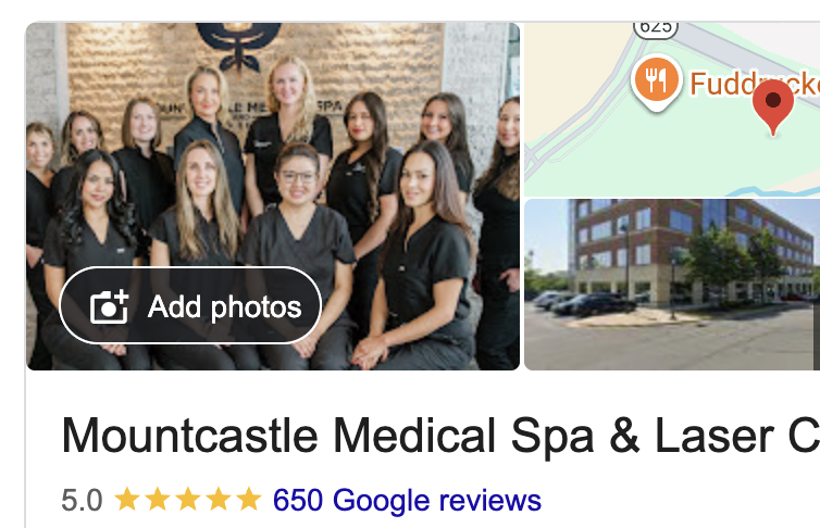 Mountcastle Medical Spa & Laser Center reviews in Ashburn VA with 5-star Google rating